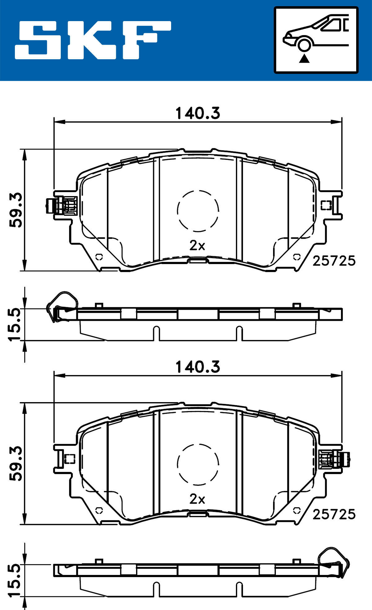 Set placute frana,frana disc VKBP 80394 A SKF